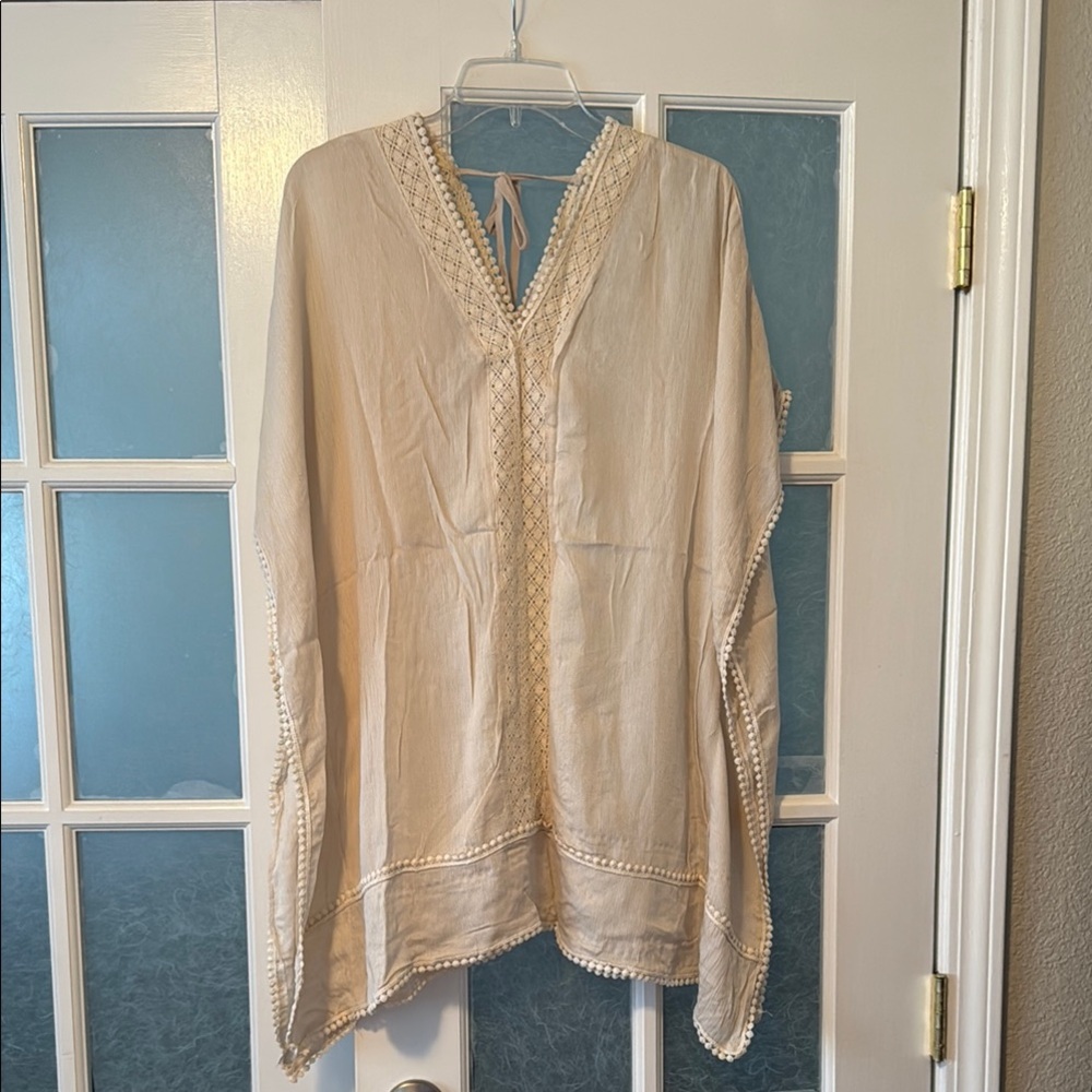 Suzanne Betro Cream Coverup Swimwear